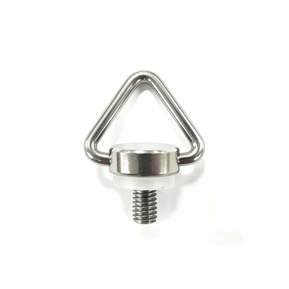Close-up of a single stainless steel strap screw for DJI drone controllers.