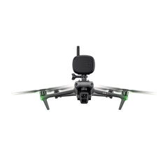 STARTRC drone loudspeaker securely attached to a DJI Air 3 drone for aerial delivery.