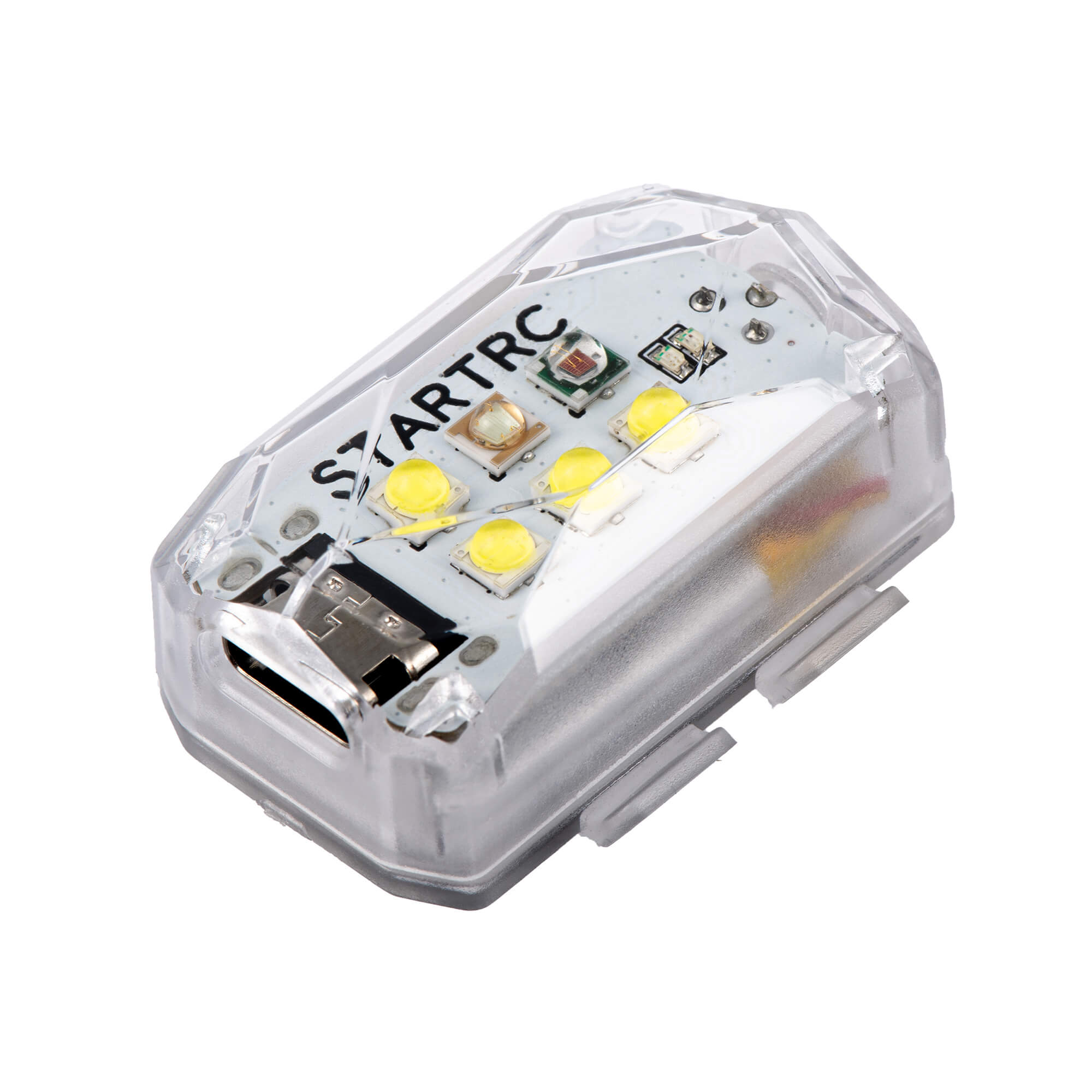 Drone strobe light with 120 lumens brightness and FAA compliant visibility