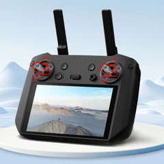 Close-up of 360-degree precision control with knurled anti-slip joystick design.