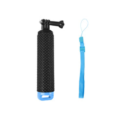 Blue floating selfie stick for underwater photography