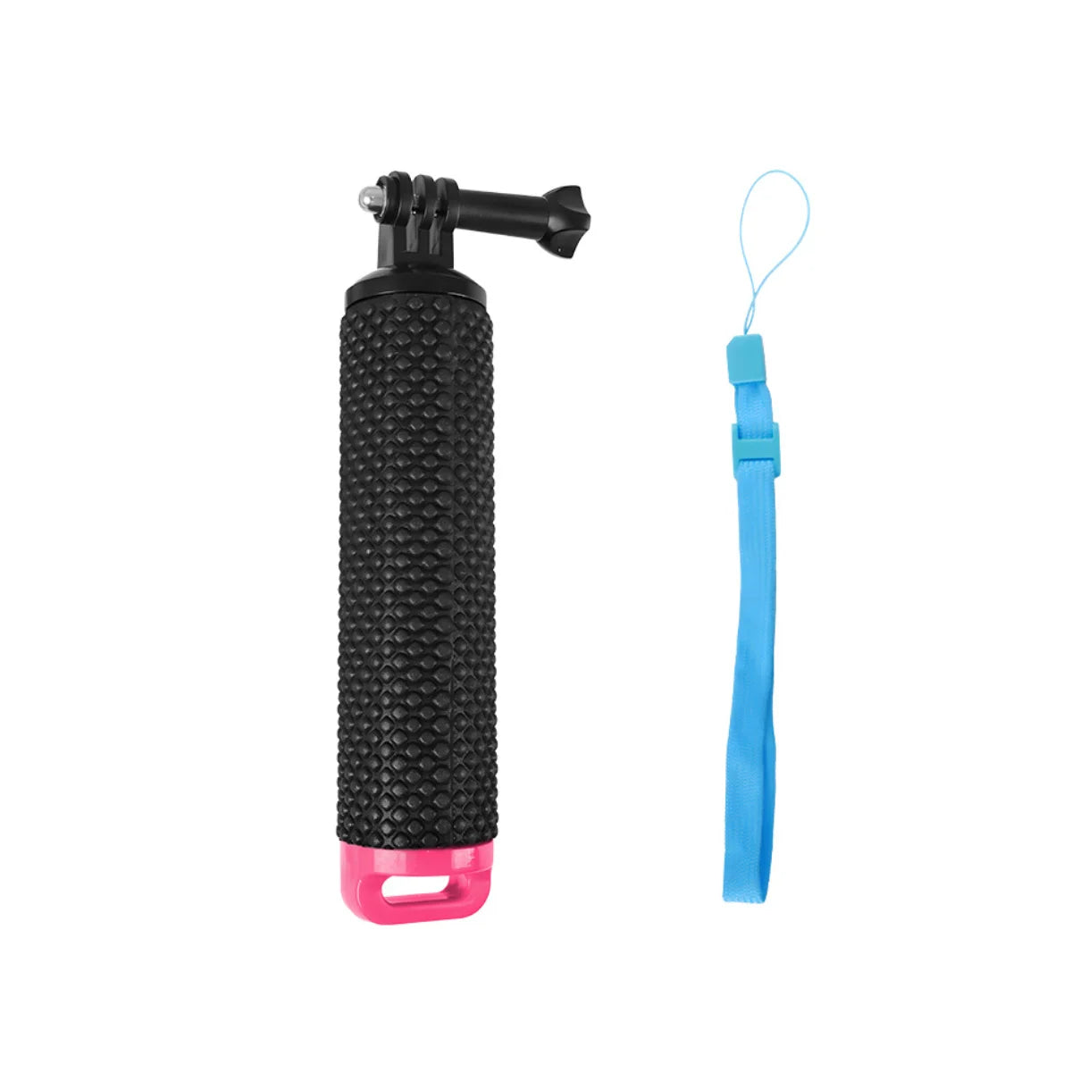 Pink floating selfie stick waterproof grip for action camera