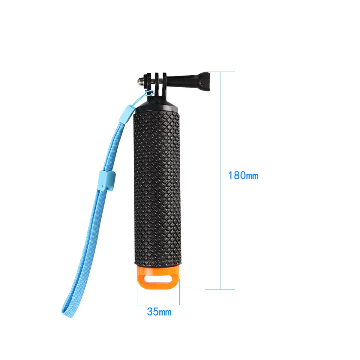 Floating selfie stick size dimensions 108x35mm for action cameras