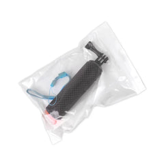 Floating selfie stick packaging for action camera accessories
