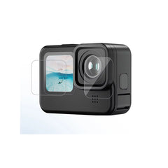 Ultra-clear 9H tempered glass screen and lens protectors for GoPro 9-13 (2 Sets included).