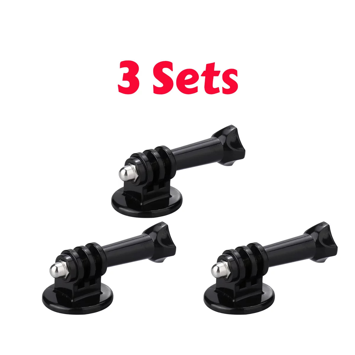 Value pack of 3 action camera to 1/4 standard screw adapters.