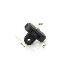 Product size 36x38mm and technical dimensions for the GoPro tripod adapter.