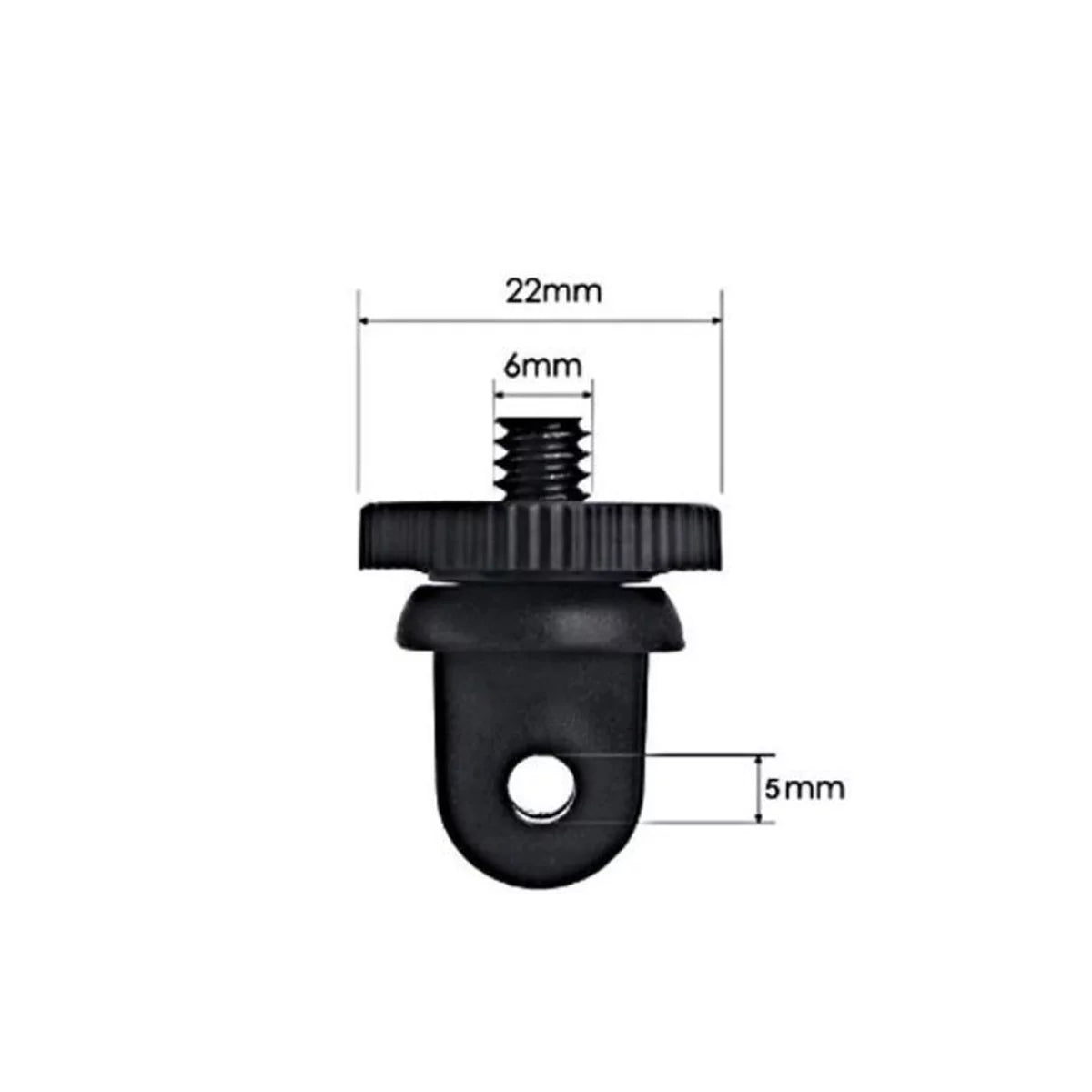 Product dimensions 36x38mm for the classic action camera mount converter.