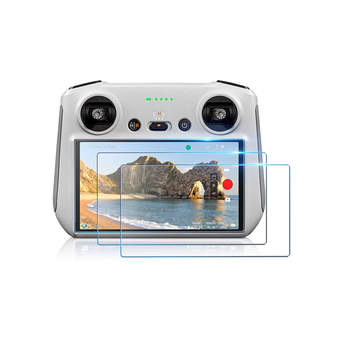 HD clear DJI RC screen protector maintaining original screen brightness.