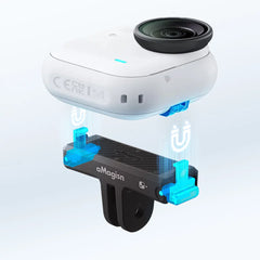 Strong magnetic suction and dual-claw locking mechanism for GO Ultra camera.