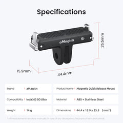Technical dimensions and size specifications for GO Ultra magnetic base.