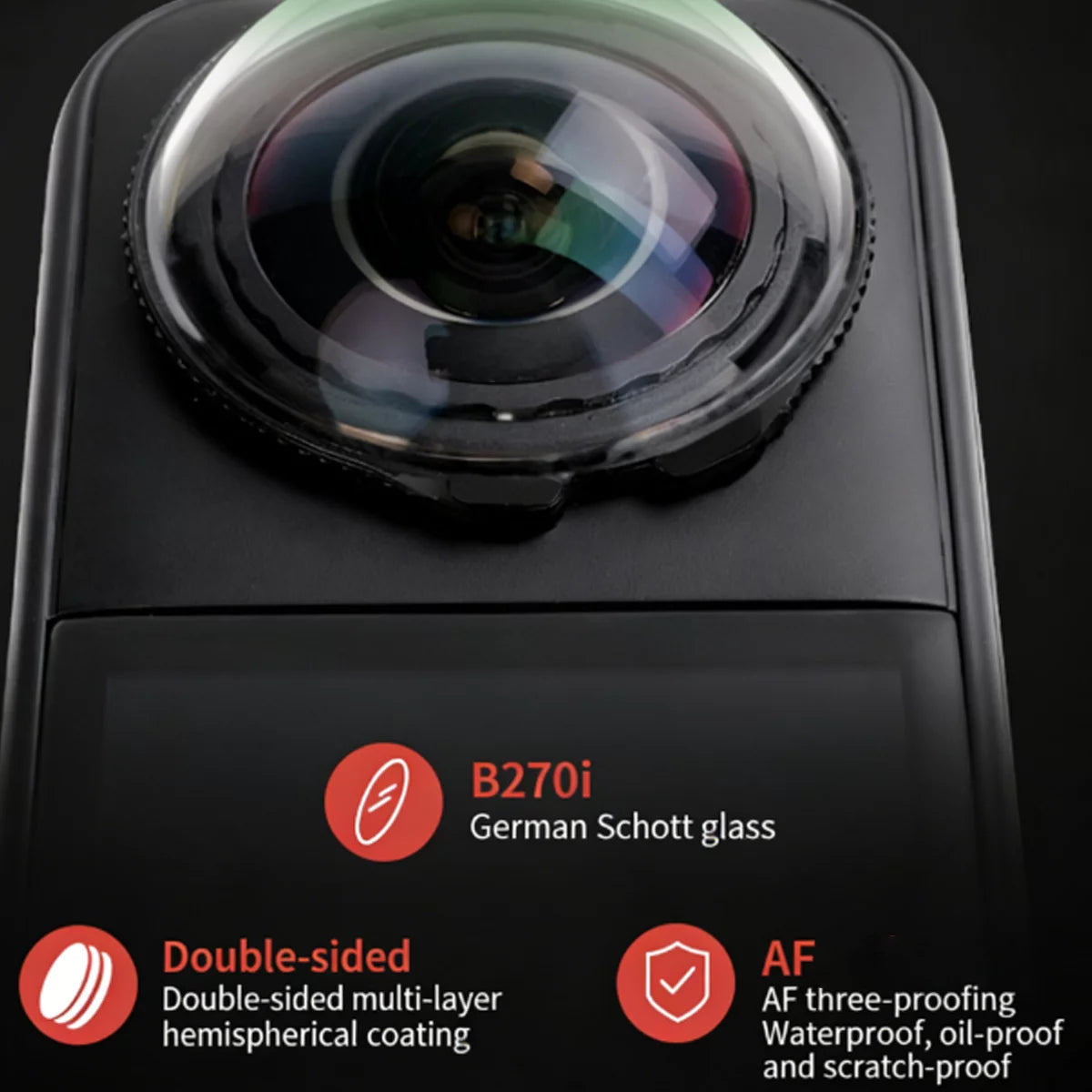Premium German B270i Schott optical glass used in X5 lens protector.