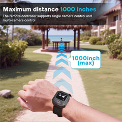 Detail view of the 29g lightweight and durable plastic remote for outdoor adventures.