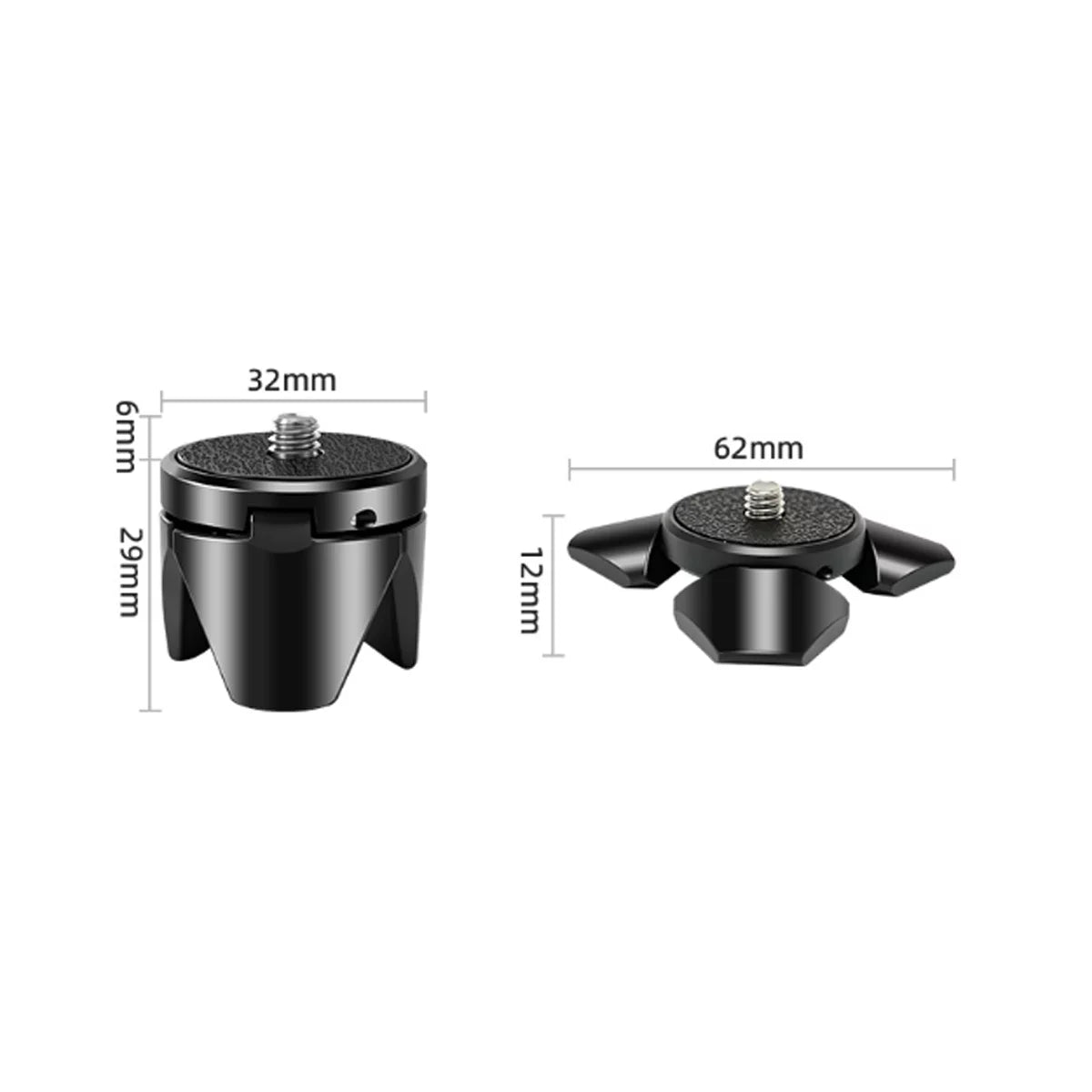 Size guide of magnetic mini tripod for DJI Pocket 4 measuring 35 x 32 x 32 mm