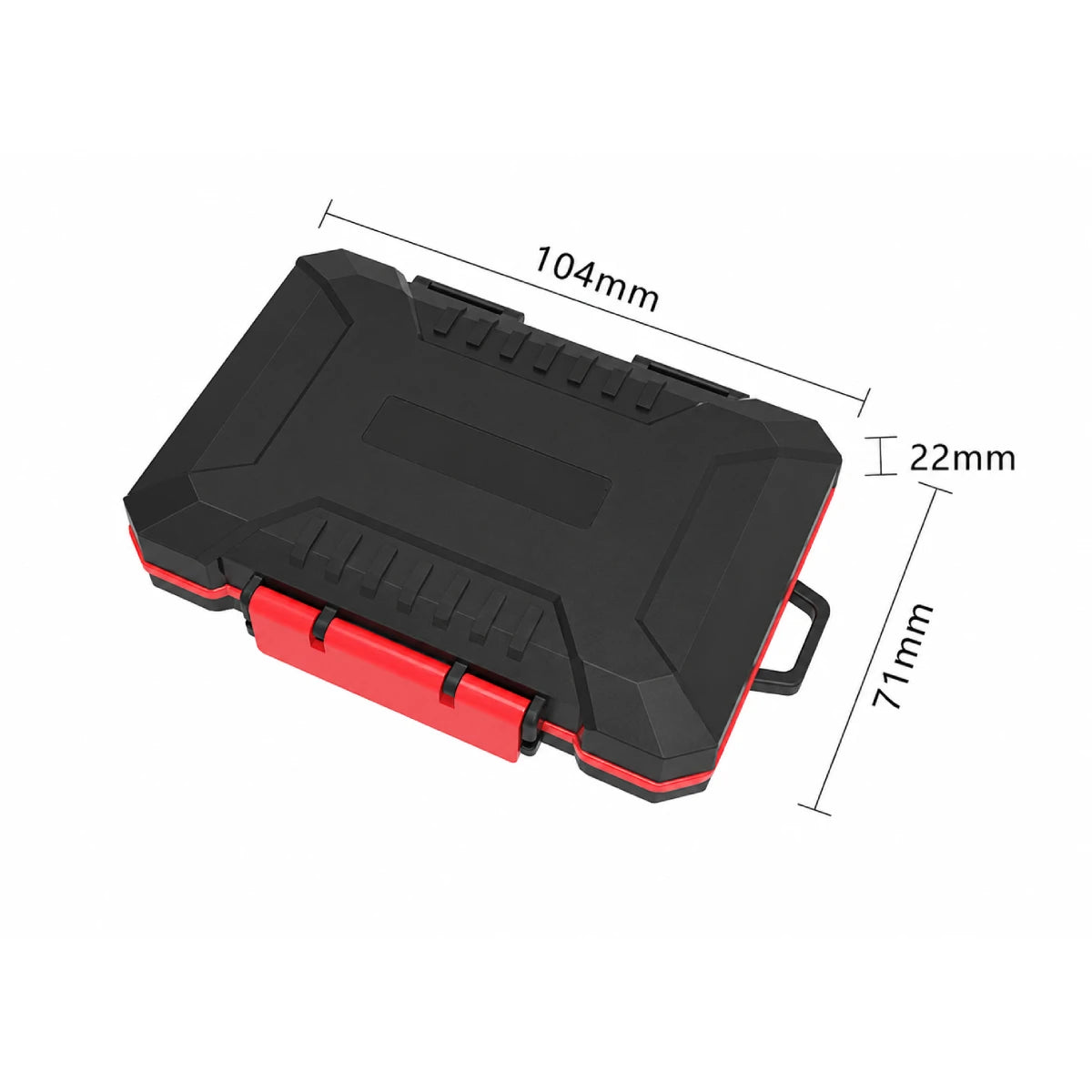 Memory card storage case dimensions 10.4 by 7.1 by 2.2 cm