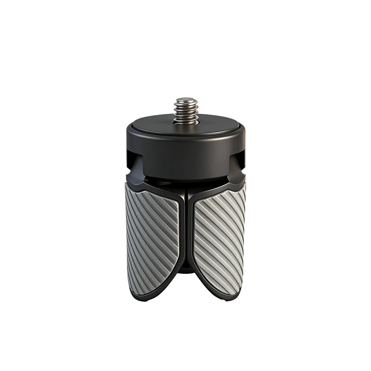 Folded pocket-size mini desktop tripod with standard quarter-inch screw