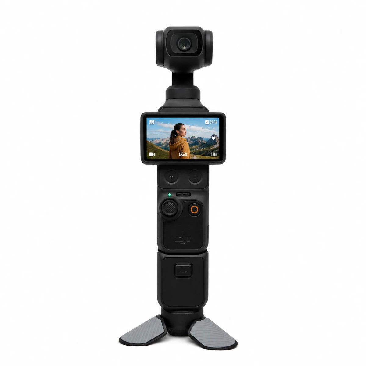 Mini desktop tripod used with DJI Pocket 4 camera