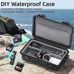 Demonstration of DIY case compatibility with GoPro, Insta360, and DJI Action cameras.