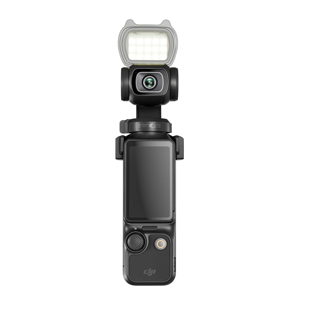Front view of OSMO Pocket 3 magnetic LED fill-in light