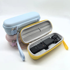 Fashionable hand strap detail for colorful DJI Pocket 4 stand-alone bags.