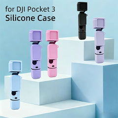 Multi-color collection of DJI Osmo Pocket 3 silicone sleeves in 7 vibrant styles.