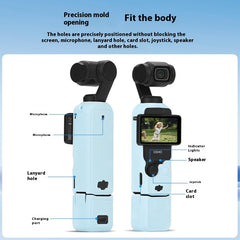 DJI Osmo Pocket 3 silicone case installed with lens protection