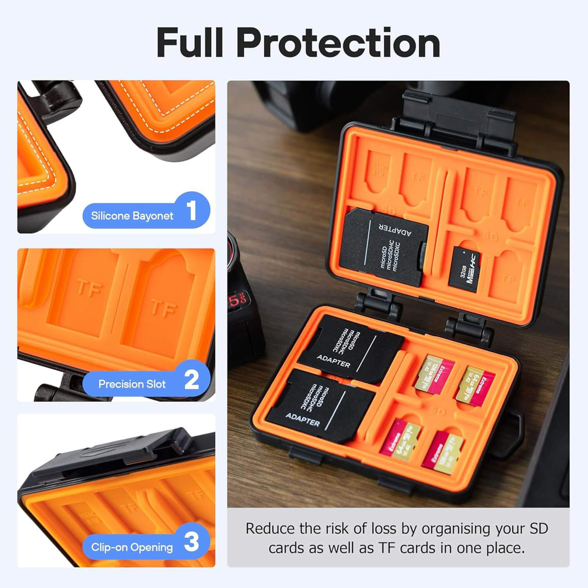 Shockproof silicone inner tray of memory cards storage case