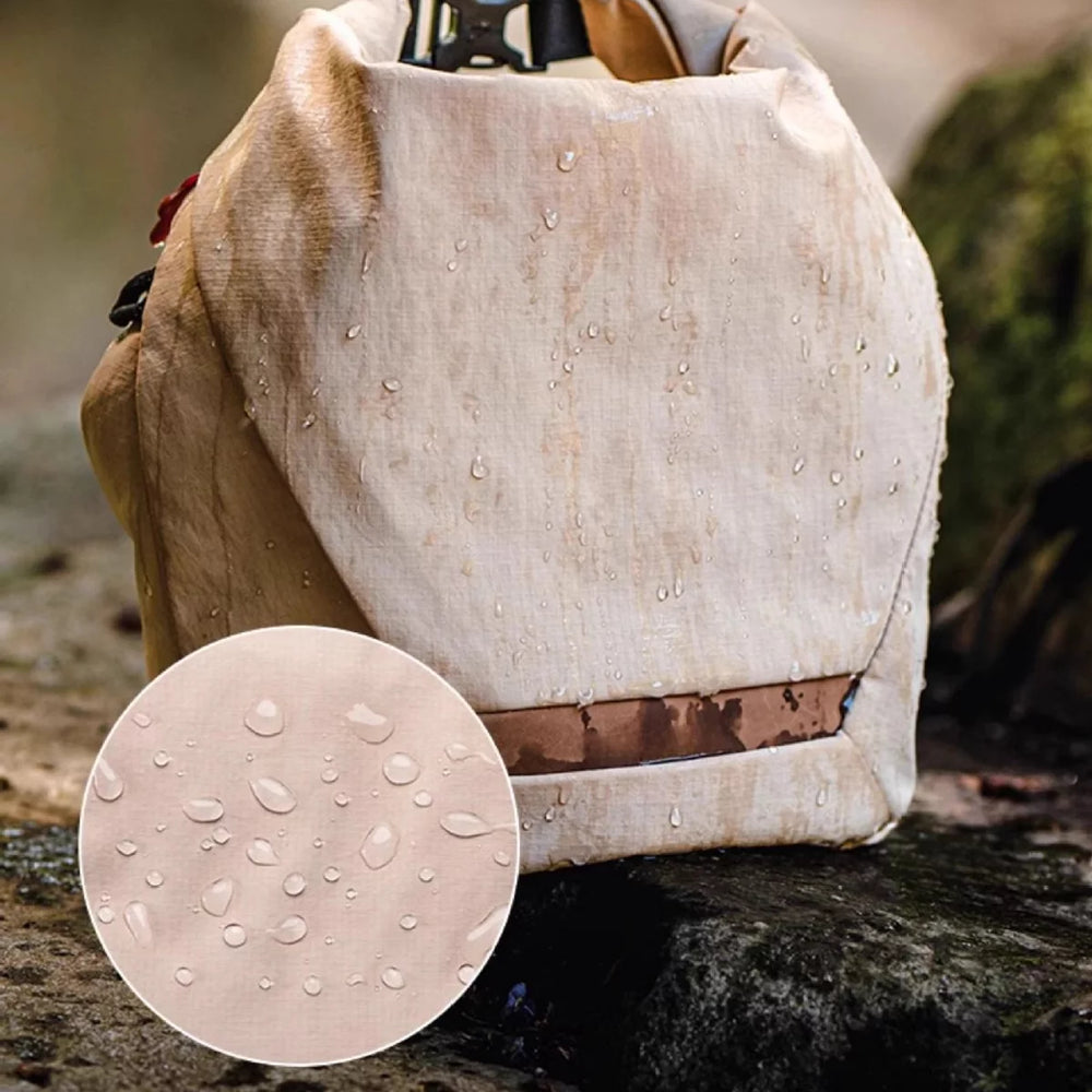Water resistance test showing splash-proof cotton protecting the camera.