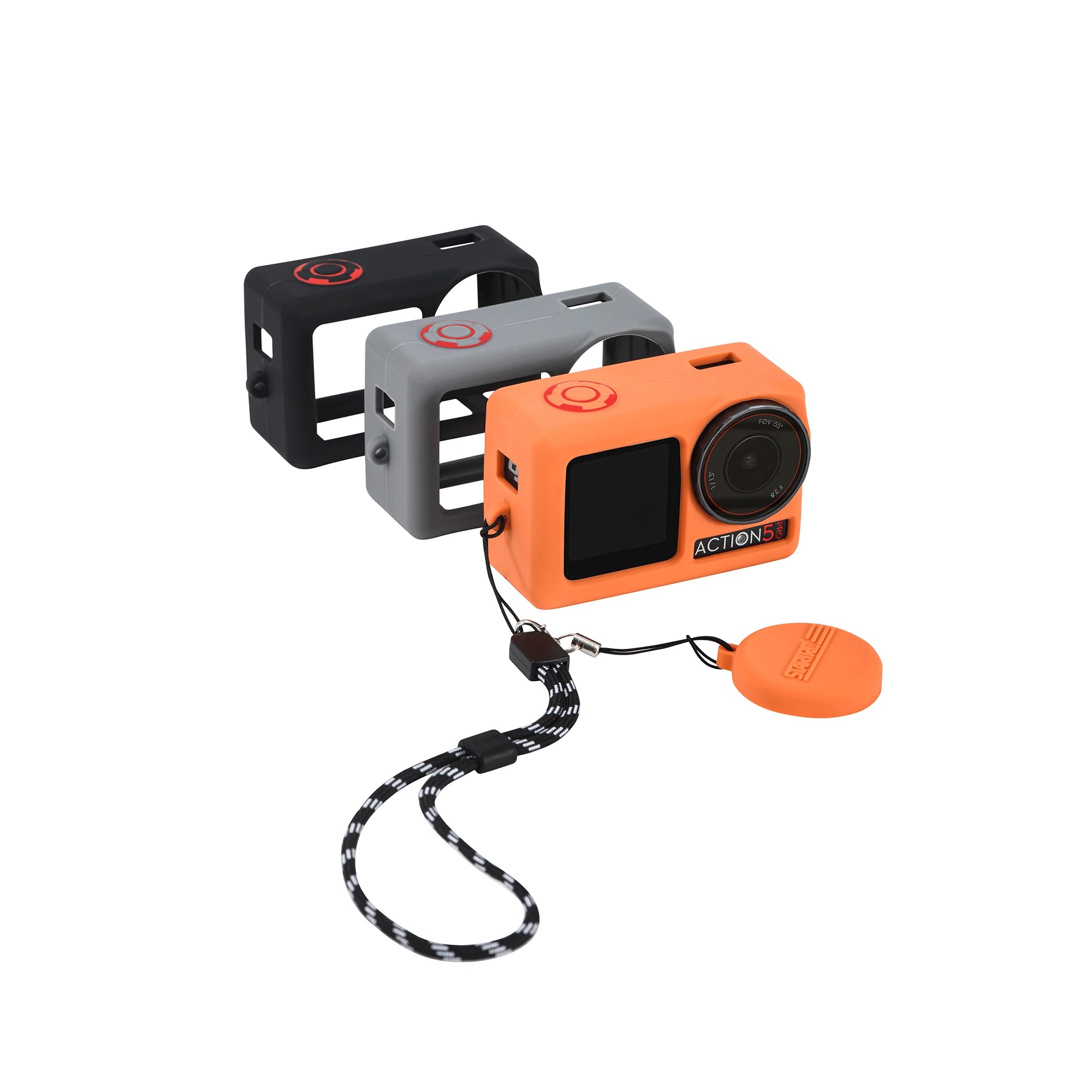 STARTRC black silicone protective case for DJI Osmo Action 5 Pro.