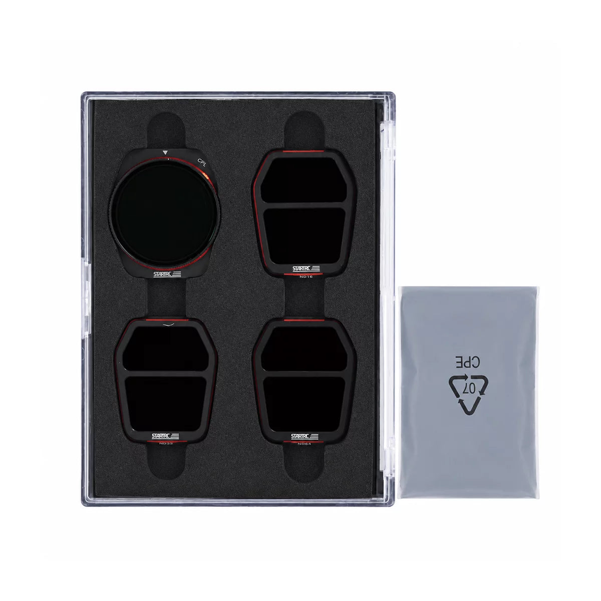 STARTRC DJI Air 3S filter set package contents with filter case and cleaning cloth