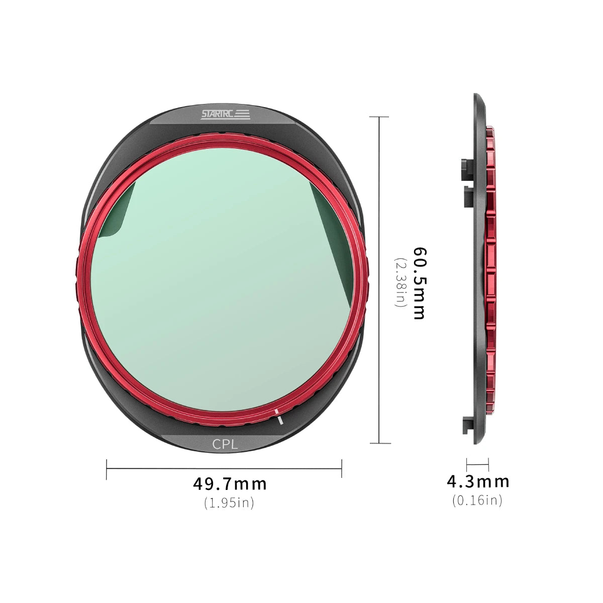 STARTRC DJI Mavic 4 Pro CPL filter size 60.5 by 49.7 by 4.3mm