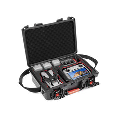 STARTRC waterproof hard case for DJI Mini 5 Pro Fly More Combo showing internal storage.