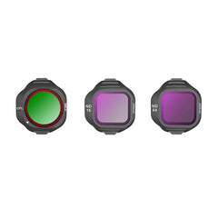 Three STARTRC DJI Mini 5 Pro filters including CPL ND16 and ND64 on white background