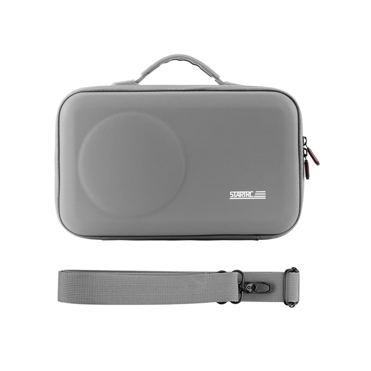 Package list of STARTRC DJI Osmo 360 carrying case and shoulder strap