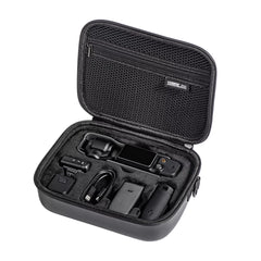 DJI Pocket 3 Creator Combo carrying case storage layout for camera handles tripod and microphone