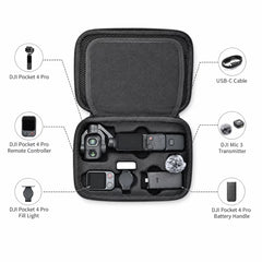 STARTRC DJI Pocket 4 Pro carrying case storage layout for camera and accessories