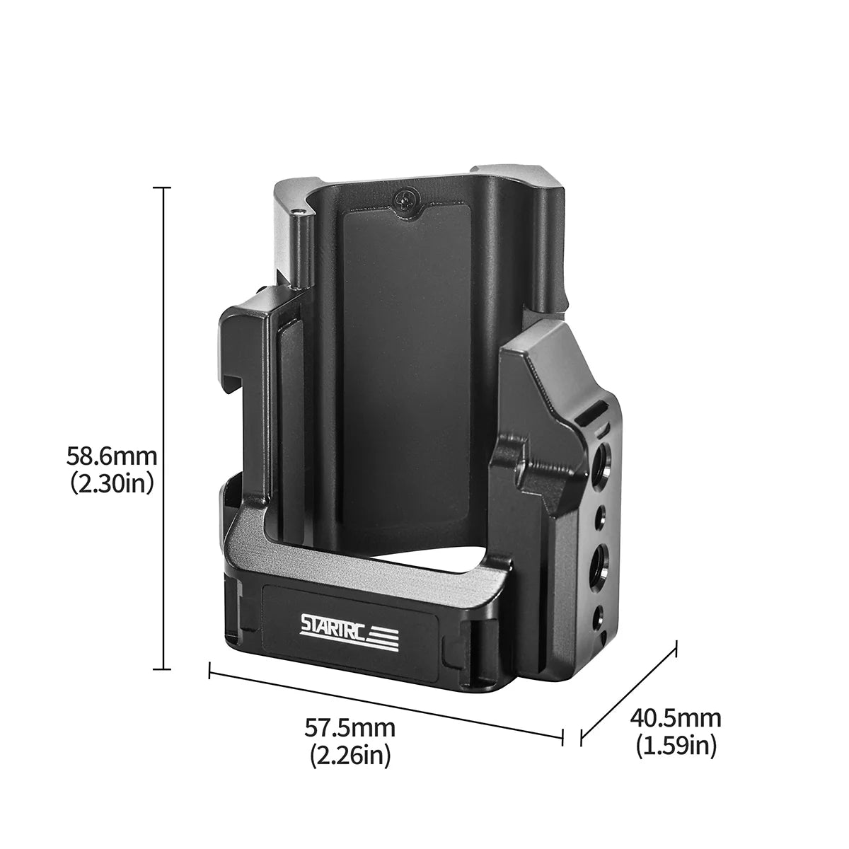 Size dimensions of STARTRC DJI Pocket series metal expansion cage