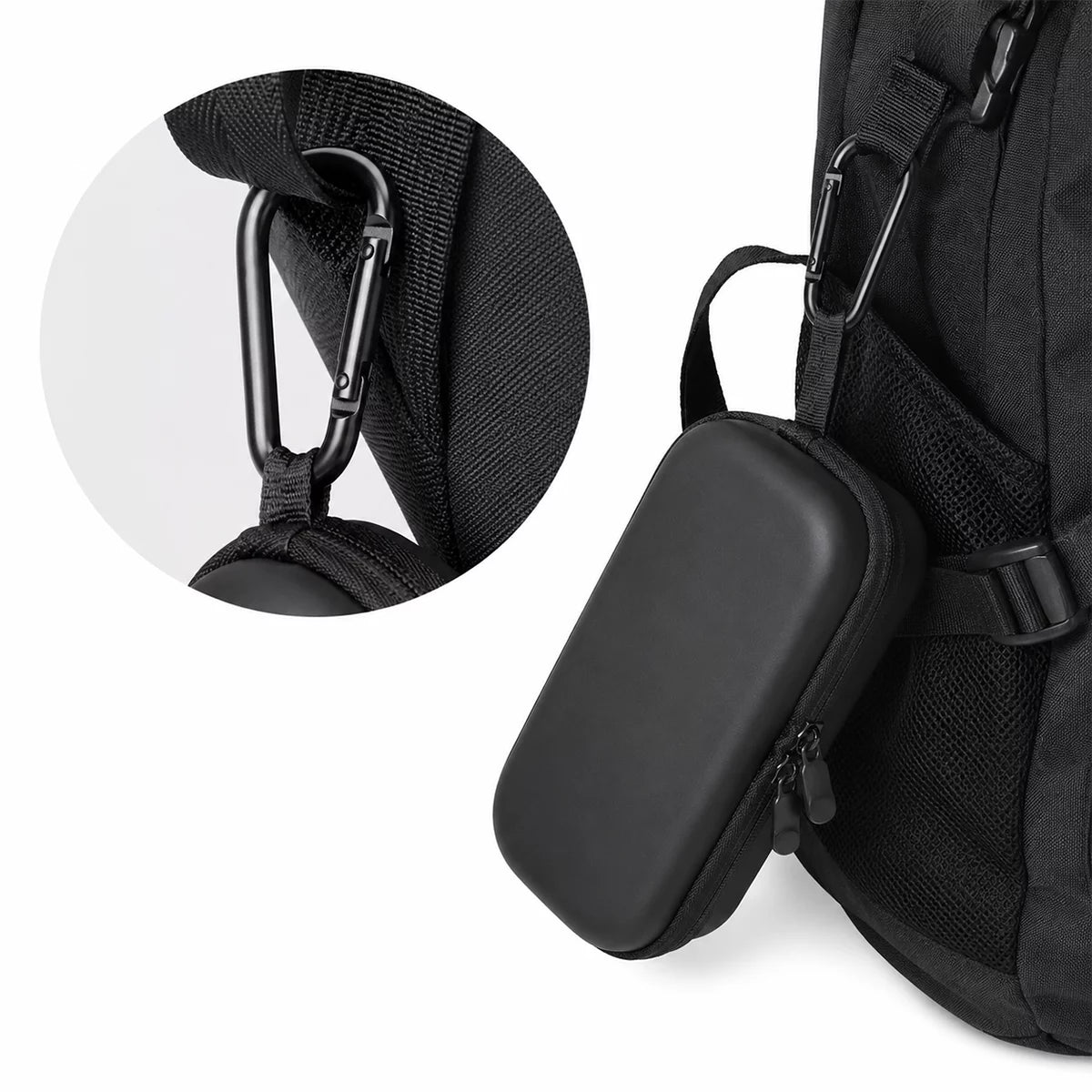 STARTRC Insta360 Luna Ultra carrying case carabiner detail for backpack attachment