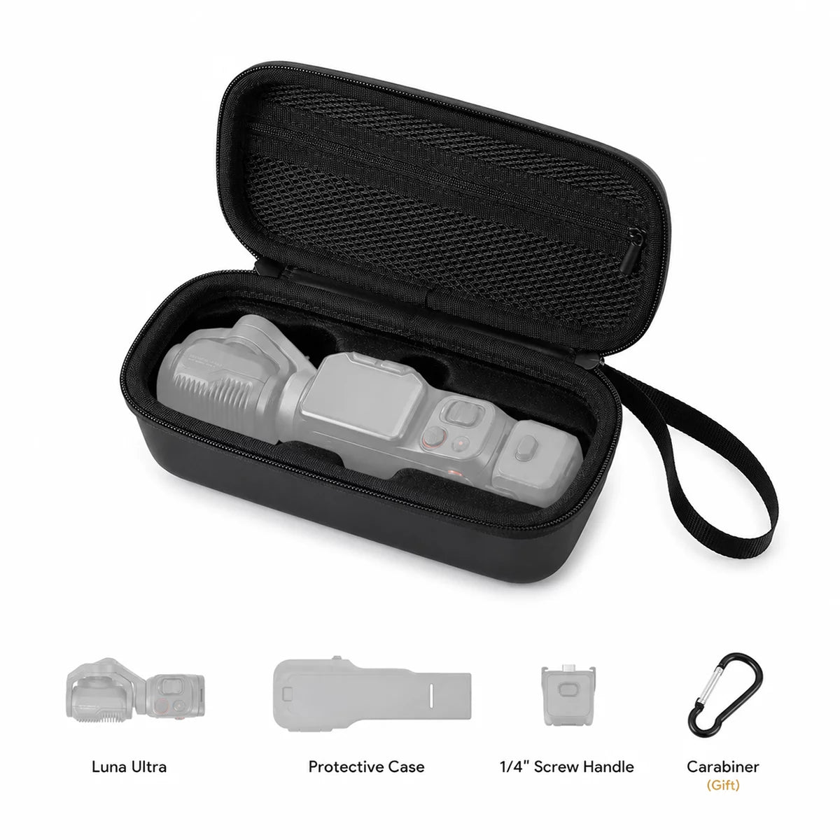 STARTRC Insta360 Luna Ultra carrying case storage layout for camera and compatible accessories