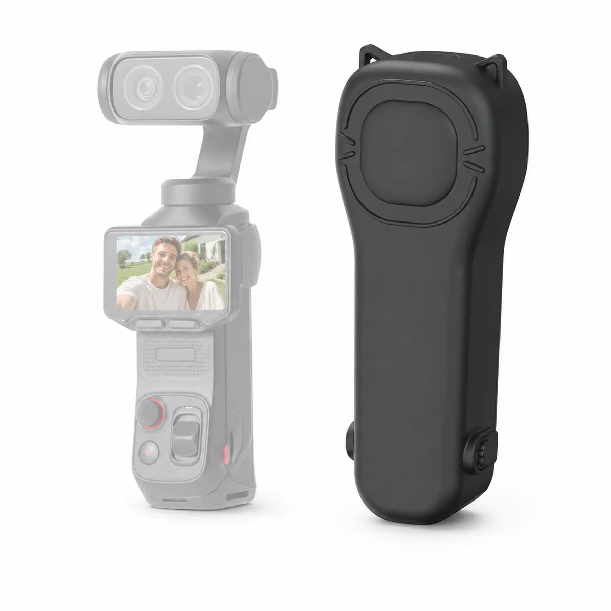 STARTRC black full-body protective case fitted on Insta360 Luna Ultra camera