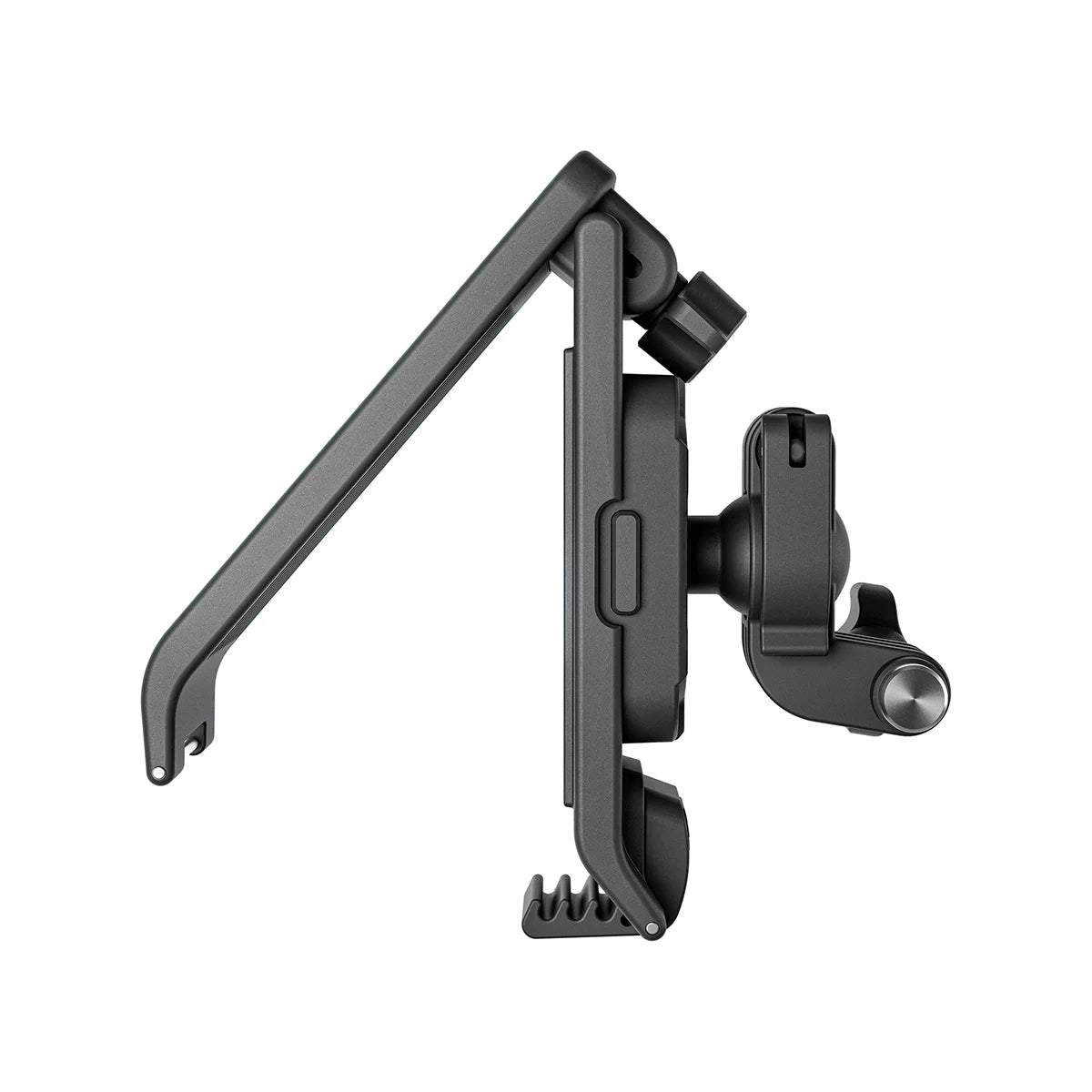 Open view of STARTRC backpack clip showing adjustable strap clamp design