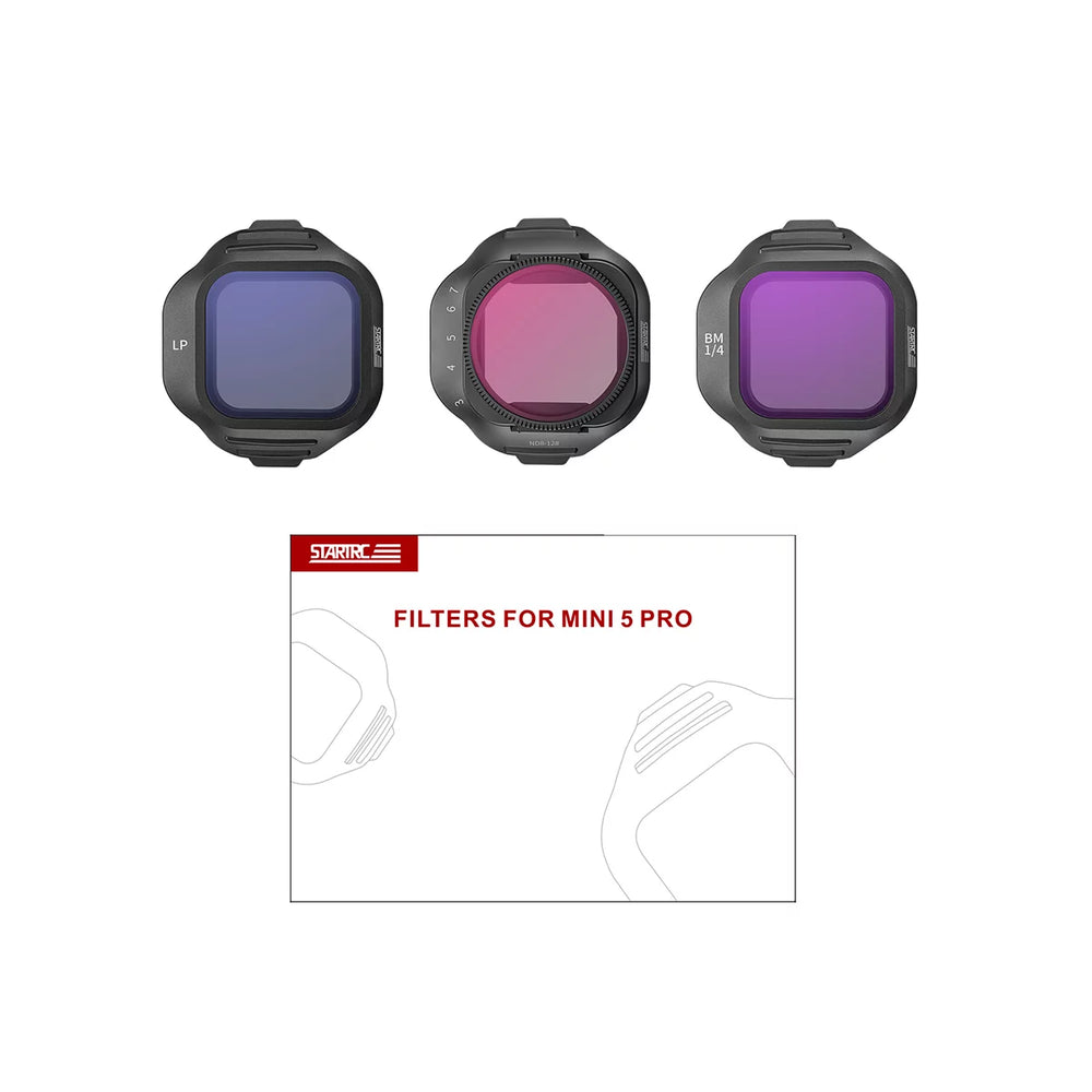 Package contents: Filter set, magnetic storage box, and cleaning cloth.