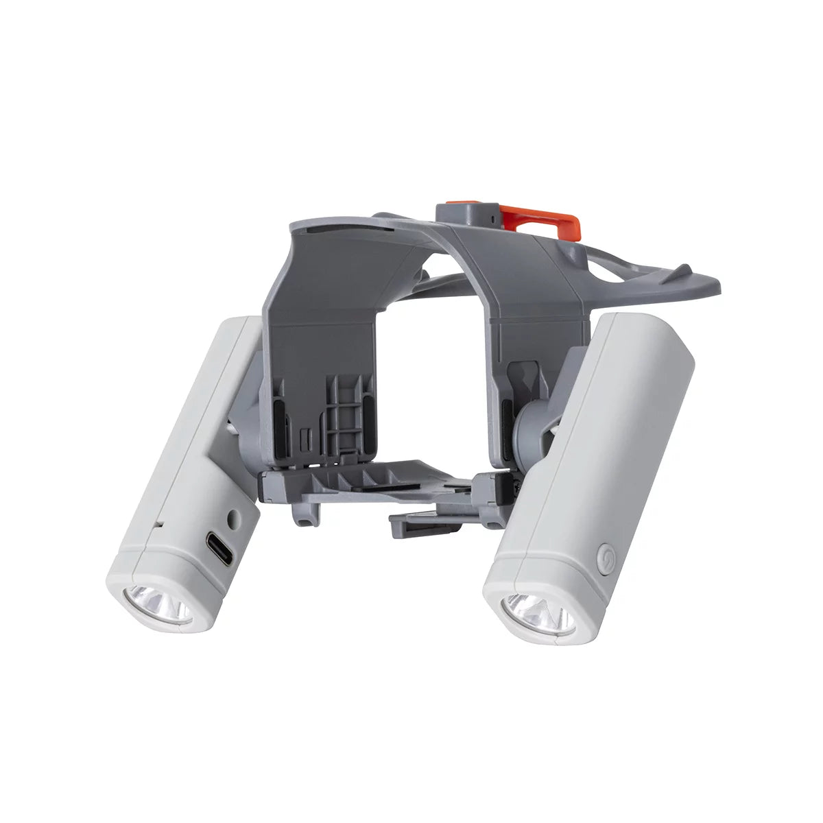 Dual 360-degree independent rotating LED heads on STARTRC Mini 5 Pro searchlight.