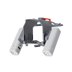 Dual 360-degree independent rotating LED heads on STARTRC Mini 5 Pro searchlight.