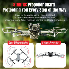 Demonstration of propeller guards protecting DJI Mini 5 Pro from wall impacts.