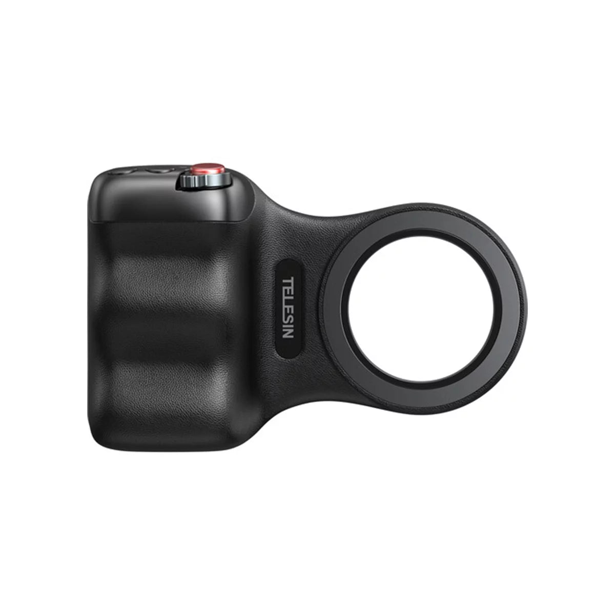 Tactical Black TELESIN magnetic smartphone camera handle grip with integrated Bluetooth remote.