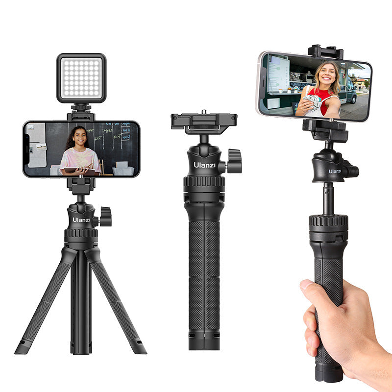 Folded portable Ulanzi MT-34 tripod for travel and vlogging