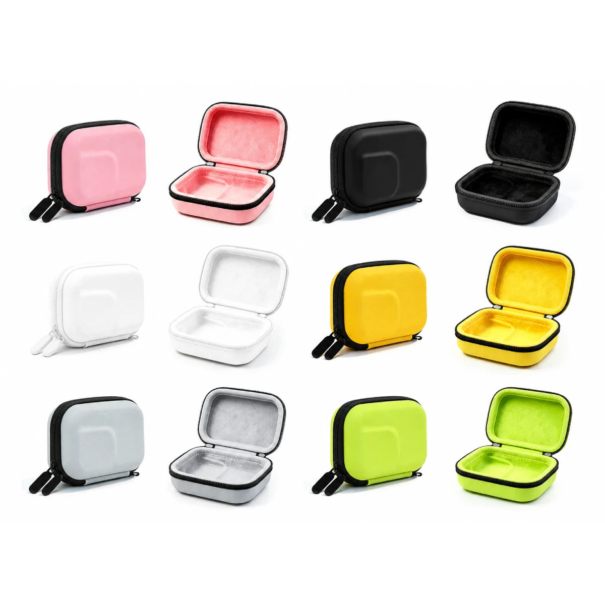 Universal action camera carrying case in six color options