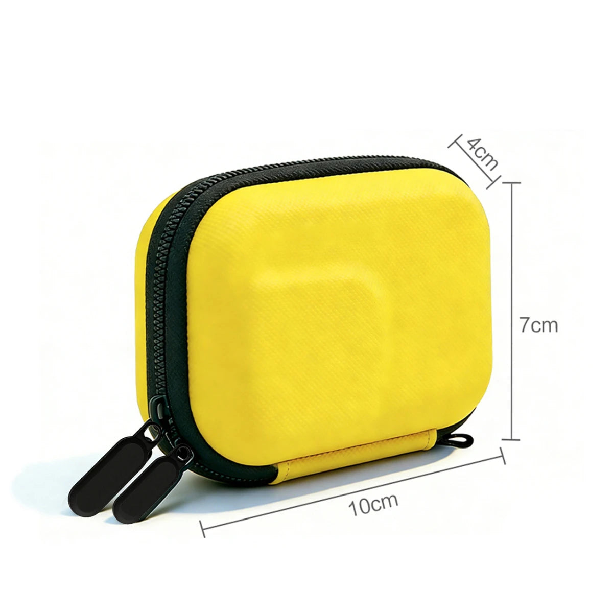 Universal action camera carrying case size information